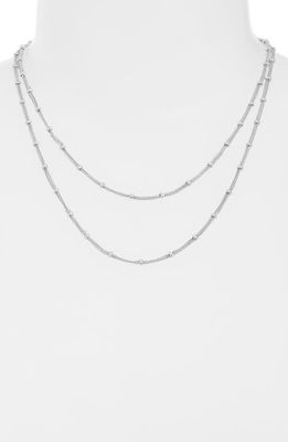 Nordstrom Satellite Chain Long Necklace in Rhodium