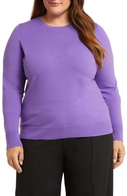 Nordstrom Scallop Cuff Sleeve Sweater in Purple Lavan
