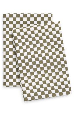 Nordstrom Set of 2 Checkerboard Cotton Percale Pillowcases in Green Lichen Checker