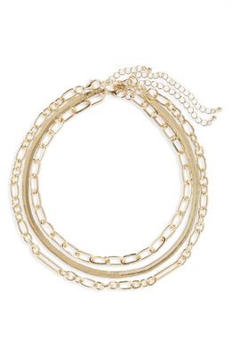 Nordstrom Set of 3 Mixed Chain Necklaces in Gold