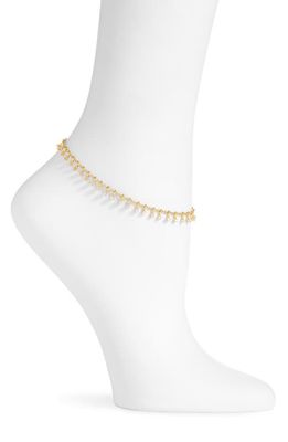 Nordstrom Shaky Cubic Zirconia Charm Anklet in Clear- Gold
