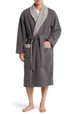 Nordstrom Shawl Collar Bouclé Robe in Grey Castlerock