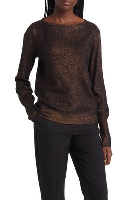 Nordstrom Shine Wool & Cashmere Sweater in Black- Gold