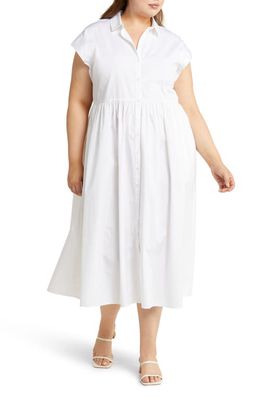 Nordstrom Short Sleeve Cotton Shirtdress in White