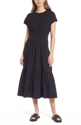 Nordstrom Short Sleeve Tiered Dress in Black