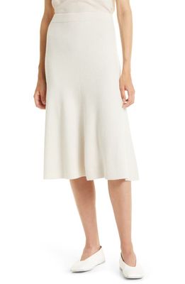 Nordstrom Signature Cashmere & Cotton Blend Knit Skirt in Ivory Sand