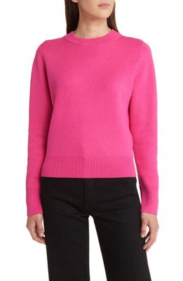 Nordstrom Signature Cashmere & Cotton Crewneck Sweater in Pink Rouge
