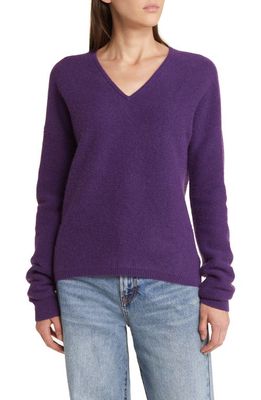 Nordstrom Signature Cashmere V-Neck Sweater in Purple Majesty