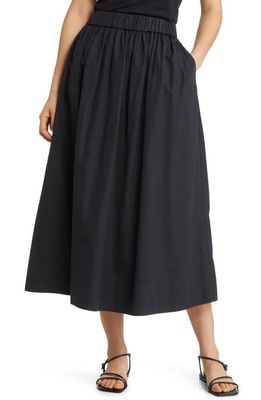 Nordstrom Signature Cotton Poplin Skirt in Black