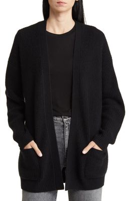 Nordstrom Signature Cozy Open Front Cashmere Cardigan in Black Rock