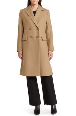 Nordstrom Signature Double Breasted Wool Blend Coat in Camel