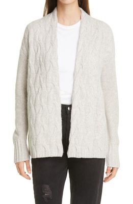 Nordstrom Signature Nordstrom Cable Knit Cashmere Cardigan in Tan Thread Marl