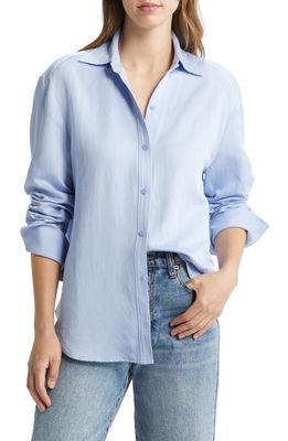 Nordstrom Signature Oversize Button-Up Shirt in Blue Brunnera