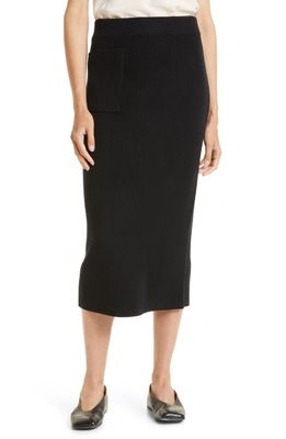 Nordstrom Signature Rib Wool & Cashmere Pencil Skirt in Black