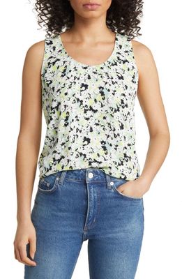 Nordstrom Signature Sleeveless U-Neck Top in Ivory Pristine- Green Floral