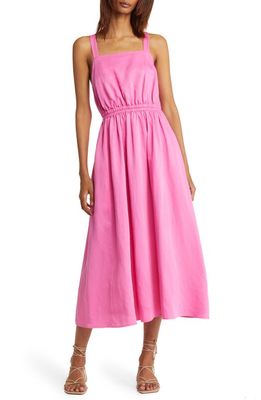 Nordstrom Signature Smocked Waist Poplin Dress in Pink Wildflower
