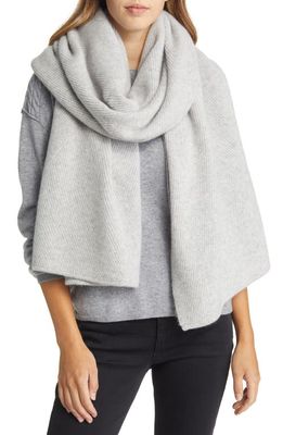 Nordstrom Signature Textured Cashmere Scarf in Grey Micro Heather