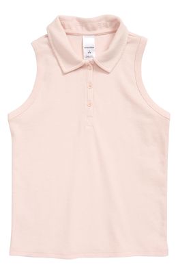 Nordstrom Sleeveless Crop Polo Shirt in Pink Lotus