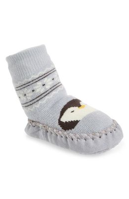Nordstrom Slipper Socks in Grey Penguin Fairisle