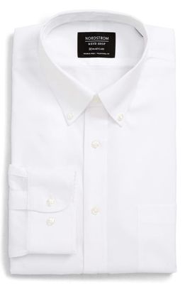 Nordstrom Smartcare Traditional Fit Pinpoint Dress Shirt in White Brilliant