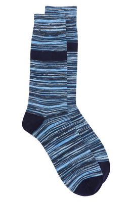 Nordstrom Space Dye Casual Crew Socks in Navy Peacoat
