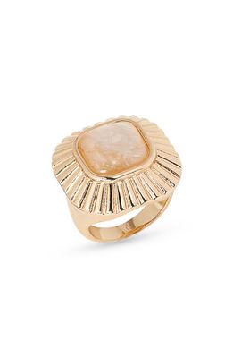 Nordstrom Square Cocktail Ring in White- Gold