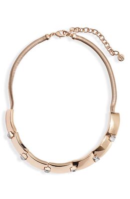 Nordstrom Square Crystal Collar Necklace in Clear- Gold