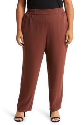 Nordstrom Straight Leg Pull-On Pants in Brown Chocolate