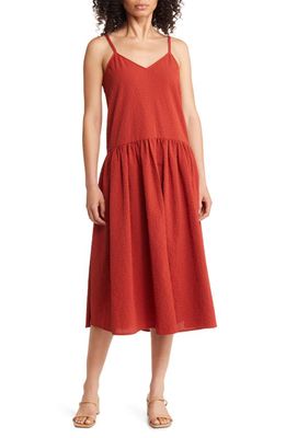 Nordstrom Strappy A-Line Dress in Red Persimmon