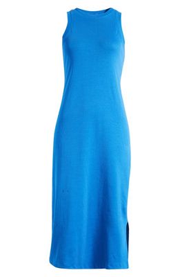 Nordstrom Stretch Cotton Ribbed Tank Dress in Blue Marmara