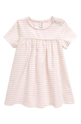 Nordstrom Stripe Short Sleeve Dress in Pink Lotus- White