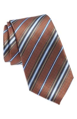 Nordstrom Stripe Silk Tie in Brown