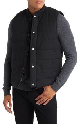 Nordstrom Tech Quilted Water Resistant Flannel Vest in Black Heather