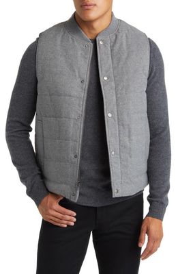 Nordstrom Tech Quilted Water Resistant Flannel Vest in Grey Heather