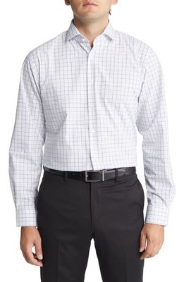 Nordstrom Tech Smart Traditional Fit Plaid CoolMax Dress Shirt in White- Multi Leisure Grid