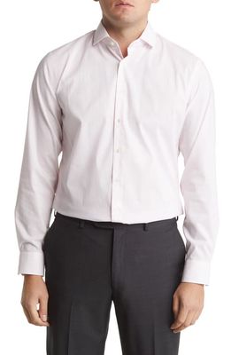 Nordstrom Tech-Smart Trim Fit Dobby Stripe CoolMax® Dress Shirt in White- Pink Dobby Stripe