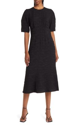 Nordstrom Textured Midi Dress in Black