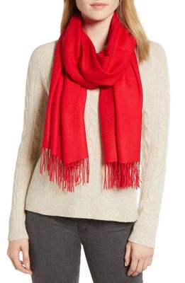 Nordstrom Tissue Weight Wool & Cashmere Scarf in Red Chinoise