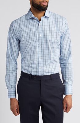 Nordstrom Trim Fit Check Easy Care Dress Shirt in Blue - Pink Gabriel Plaid