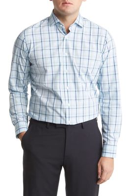 Nordstrom Trim Fit Check Tech-Smart CoolMax® Non-Iron Dress Shirt in Blue Falls Multi Grid