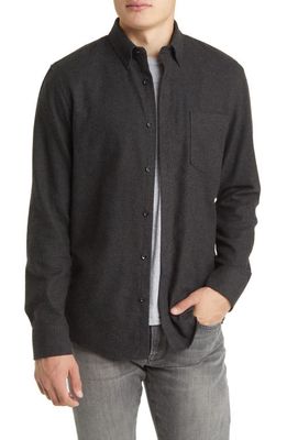 Nordstrom Trim Fit Flannel Button-Down Shirt in Black
