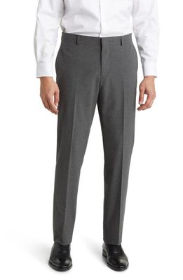 Nordstrom Trim Fit Flat Front Stretch Trousers in Charcoal