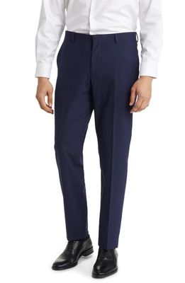 Nordstrom Trim Fit Flat Front Stretch Trousers in Navy Night