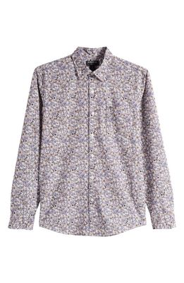 Nordstrom Trim Fit Floral Stretch Button-Up Shirt in White- Tan Chewalah Floral