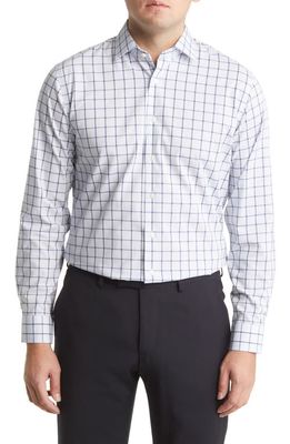 Nordstrom Trim Fit Non-Iron Dress Shirt in Blue Skyway Herb Grid