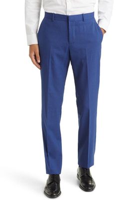Nordstrom Trim Fit Wool Trousers in Blue French Cross Texture