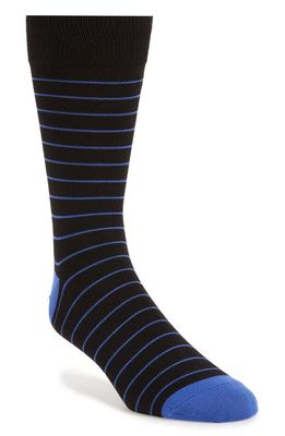 Nordstrom Ultra Soft Stripe Socks in Black/Blue Amparo