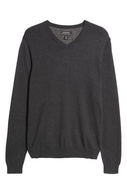 Nordstrom V-Neck Cashmere Sweater in Grey Heather