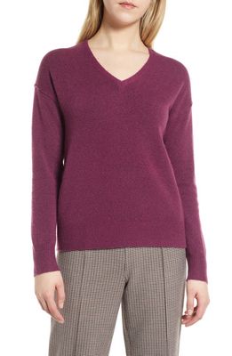 Nordstrom V-Neck Sweater in Purple Cabbage