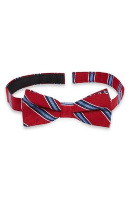 Nordstrom Viggo Stripe Silk Blend Bow Tie in Red Scarlet Repp Stripe